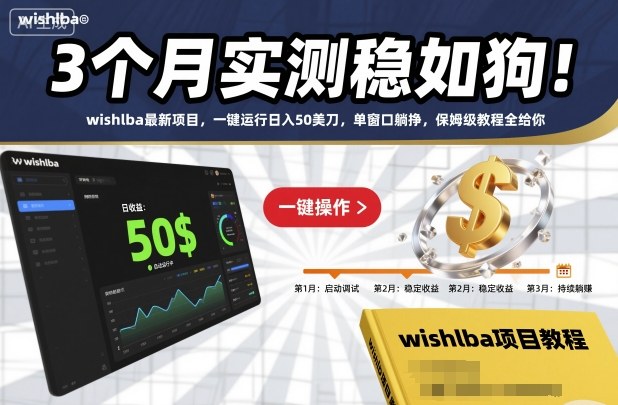 3个月实测稳如狗！wishlba最新项目，一键运行日入50美刀，单窗口躺挣，保姆级教程全给你【揭秘】-瀚洪创业网