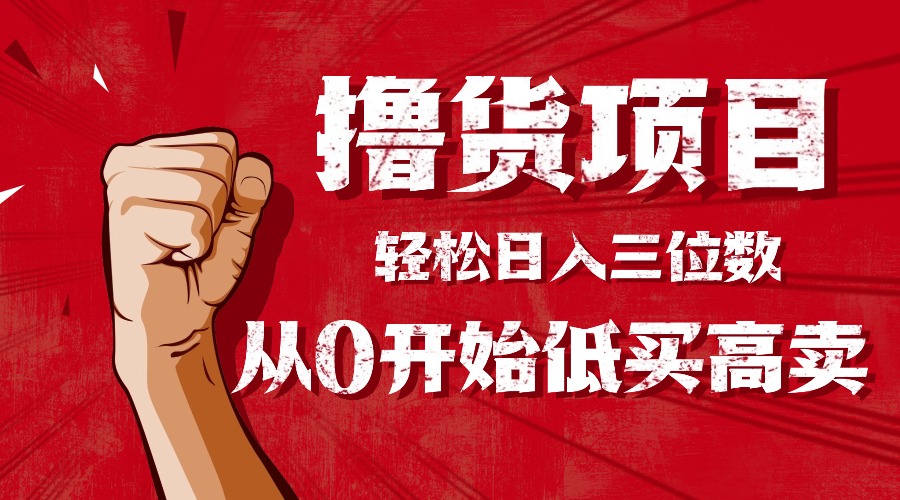 手把手教你撸货，从0开始低买高卖，小白轻松实现日入三位数!!!-瀚洪创业网