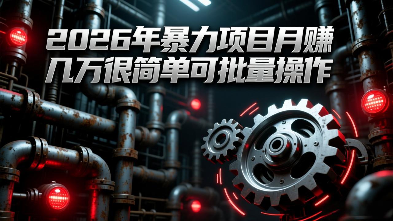 2026年暴力项目月赚几万很简单可批量操作，成本低，利润大-瀚洪创业网