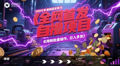 全网首发，2025年最新稳定暴力全自动自撸项目，无限制批量操作，日入多张【揭秘】-瀚洪创业网