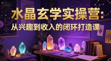 水晶玄学实操营：从兴趣到收入的闭环打造课-瀚洪创业网