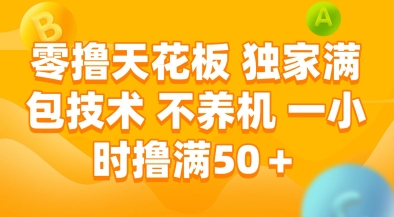 零撸天花板，独家满包技术，不用养机，一小时撸满50+，收益稳定【揭秘】-瀚洪创业网