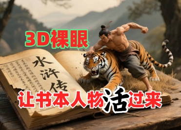 书本人物裸眼3D视频，新的玩法，流量超猛，保姆级教程-瀚洪创业网