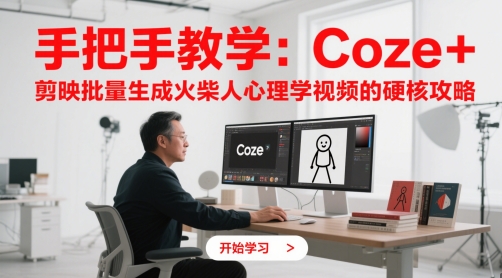 手把手教学：Coze + 剪映批量生成火柴人心理学视频的硬核攻略-瀚洪创业网