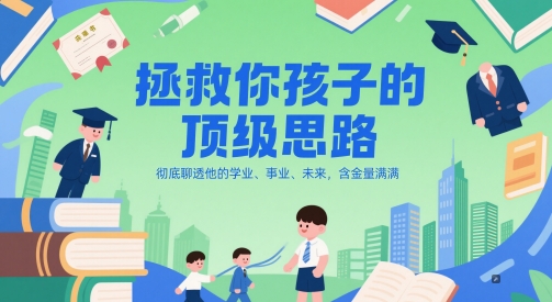 付费文章：拯救你孩子的顶级思路，彻底聊透他的学业、事业、未来，含金量满满-瀚洪创业网