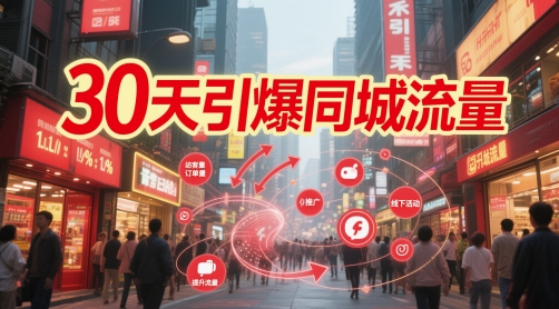 30天引爆同城流量：团购篇 认知篇 流量篇 来客篇 达人篇 老板人设IP篇 投流篇-瀚洪创业网