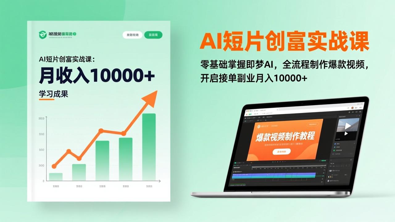 AI短片创富实战课：零基础掌握即梦AI，全流程制作爆款视频，开启接单副业月入10000+(更新-瀚洪创业网