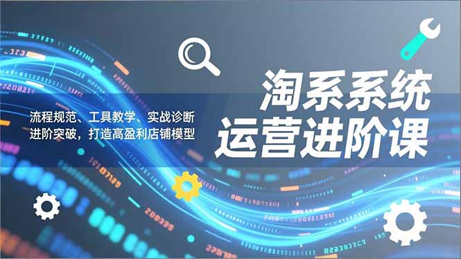 淘系系统运营进阶课2.0，流程规范、工具教学、实战诊断，进阶突破，打造高盈利店铺模型-瀚洪创业网