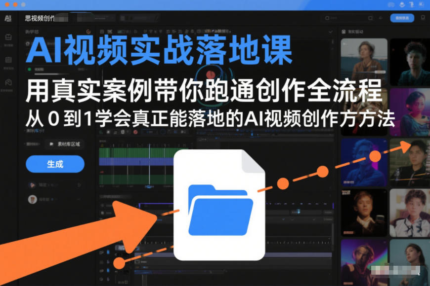 AI视频实战落地课，用真实案例带你跑通创作全流程，从0到1学会真正能落地的AI视频创作方法-瀚洪创业网