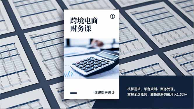 跨境电商财务课，核算逻辑、平台规则、账务处理，掌握全盘账务，胜任高薪岗位月入1.5万+-瀚洪创业网