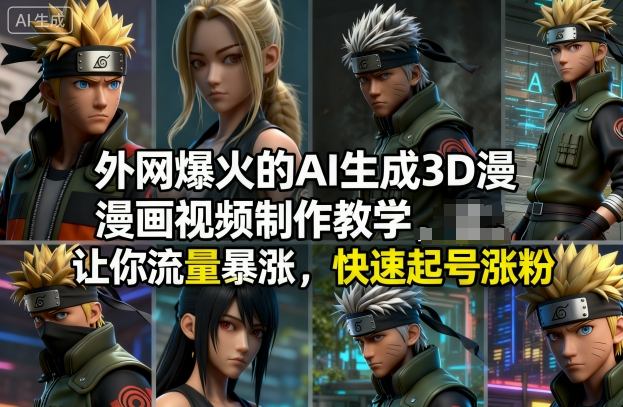 外网爆火的AI生成3D漫画视频制作教学，让你流量暴涨，快速起号涨粉！-瀚洪创业网
