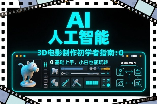 AI人工智能3D电影制作初学者指南：0基础上手，小白也能玩转-瀚洪创业网