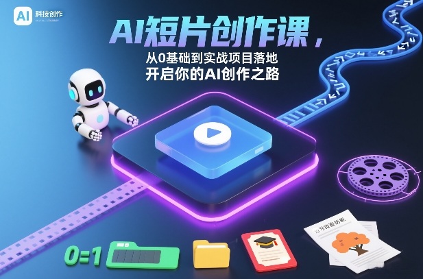 AI短片创作课，从0基础到实战项目落地，开启你的AI创作之路-瀚洪创业网