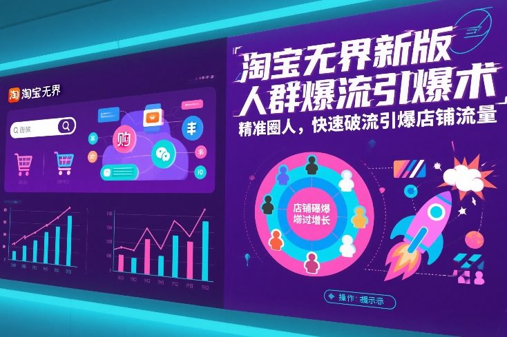 淘宝无界新版人群爆流引爆术，精准圈人，快速破流引爆店铺流量-瀚洪创业网