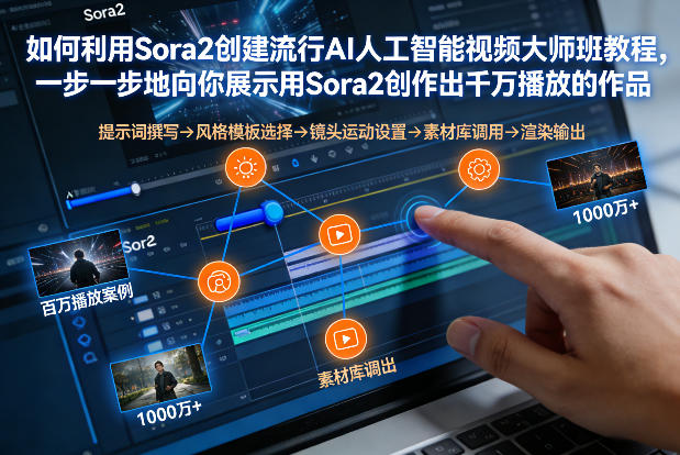 如何利用Sora2创建流行AI人工智能视频大师班，一步一步地向你展示用Sora2创作出千万播放的作品-瀚洪创业网