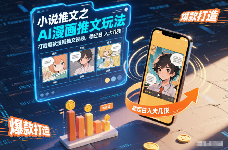 小说推文之AI漫画推文玩法，打造爆款漫画推文视频，稳定日入大几张-瀚洪创业网