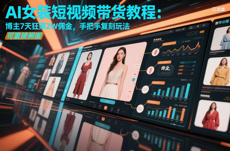 AI女装短视频带货教程：博主7天狂賺2W佣金，手把手复刻玩法，可直接照搬-瀚洪创业网