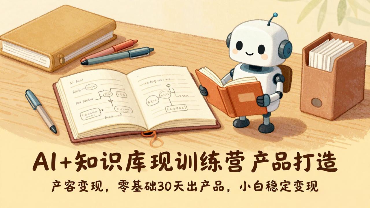 AI+知识库变现训练营，产品打造、内容创作、全平台变现，零基础30天出产品，小白稳定变现-瀚洪创业网