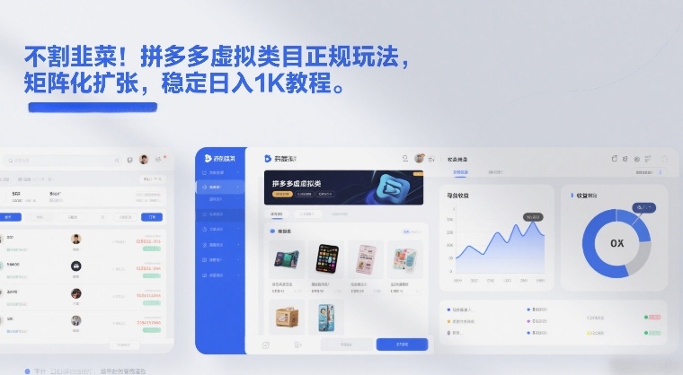 不割韭菜！拼多多虚拟类目正规玩法，矩阵化扩张，稳定日入1K教程【揭秘】-瀚洪创业网