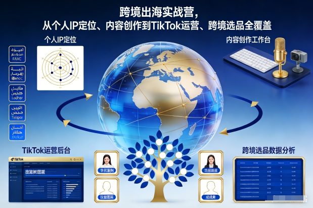跨境出海实战营，从个人IP定位、内容创作到TikTok运营、跨境选品全覆盖-瀚洪创业网