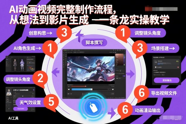 AI动画视频完整制作流程，从想法到影片生成一条龙实操教学-瀚洪创业网
