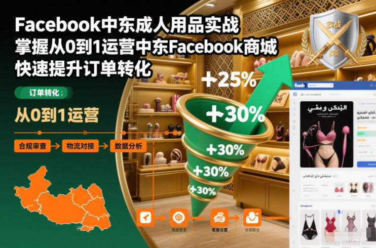 Facebook中东成人用品实战，掌握从0到1运营中东Facebook商城，快速提升订单转化-瀚洪创业网