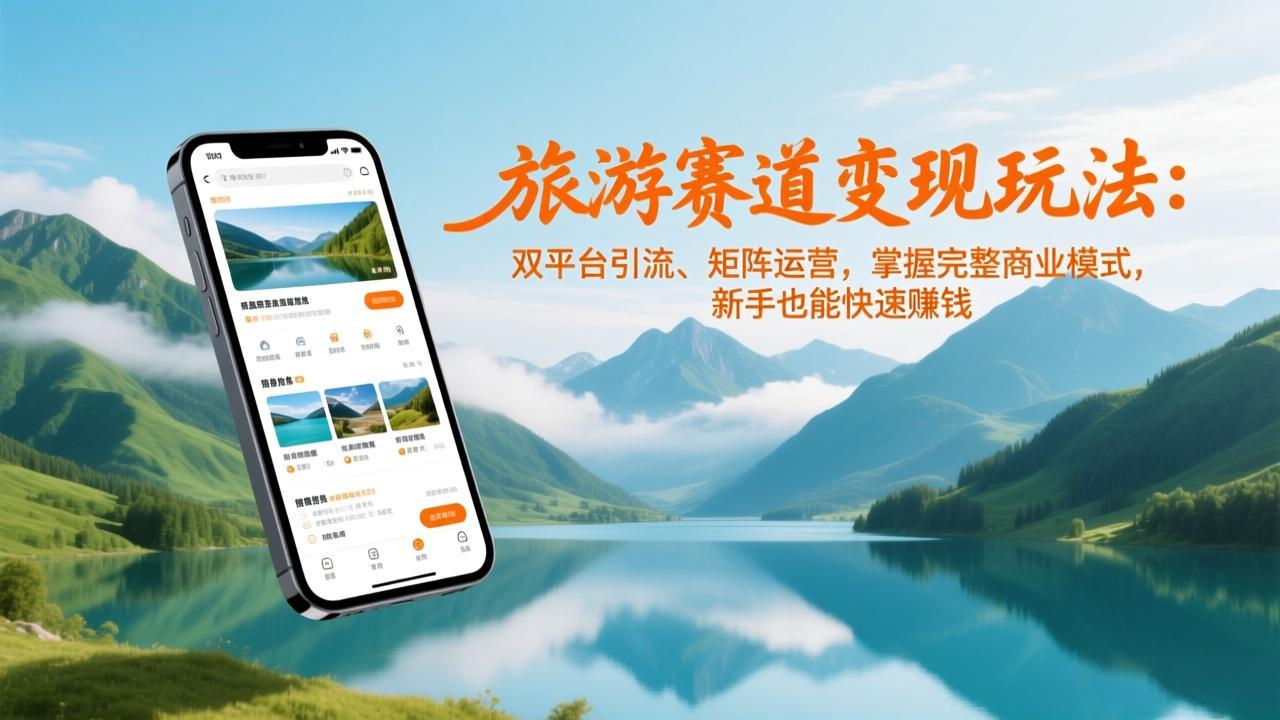 旅游赛道变现玩法：双平台引流、矩阵运营，掌握完整商业模式，新手也能快速赚钱-瀚洪创业网