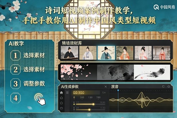 古诗词短视频案例制作教学，手把手教你用AI制作中国风类型短视频-瀚洪创业网