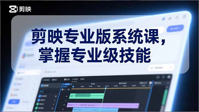 剪映专业版系统课，基础操作、高级技巧、电影调色、特效制作、AI应用/等等，掌握专业级技能-瀚洪创业网