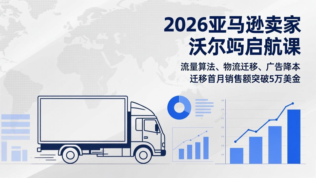 2026亚马逊卖家沃尔玛启航课，流量算法、物流迁移、广告降本，迁移首月销售额突破5万美金-瀚洪创业网