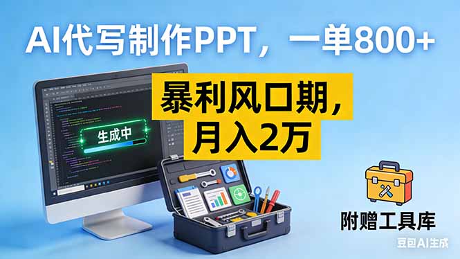 AI代写制作PPT，一单800+， 暴利风口期，月入2万【附工具】-瀚洪创业网