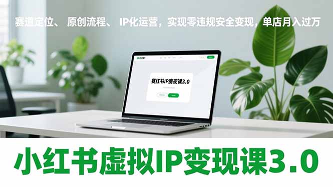 小红书虚拟IP变现课3.0，赛道定位、原创流程、IP化运营，实现零违规安全变现，单店月入过万-瀚洪创业网