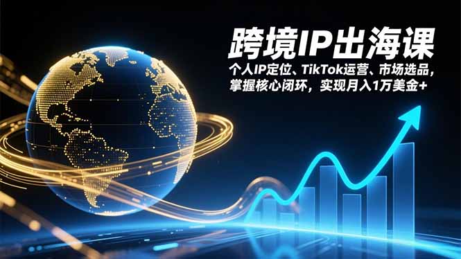 跨境IP出海课，个人IP定位、TikTok运营、市场选品，掌握核心闭环，实现月入1万美金+-瀚洪创业网