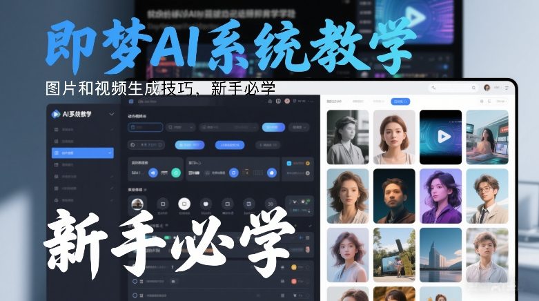 即梦AI系统教学，图片和视频生成技巧，新手必学-瀚洪创业网