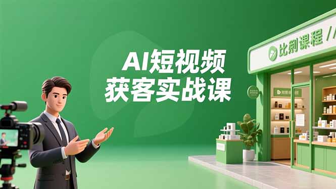 AI短视频获客实战课，数字人创作、实体行业应用、精准引流，30天获取客源月入6万+-瀚洪创业网
