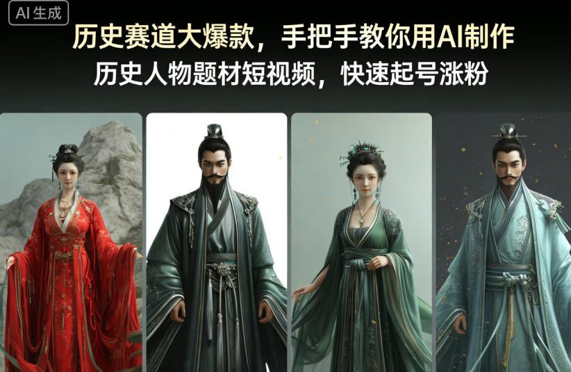 历史赛道大爆款，手把手教你用AI制作历史人物题材短视频，快速起号涨粉-瀚洪创业网
