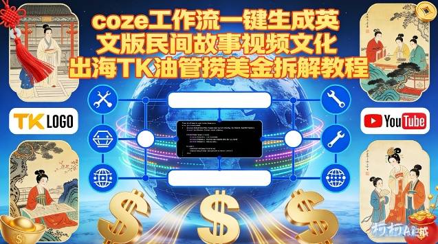 Coze扣子工作流一键生成英文版民间故事视频，文化出海TK油管捞美金拆解教程-瀚洪创业网