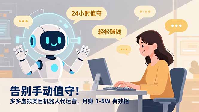 告别手动值守！多多虚拟类目机器人代运营，月赚 1-5W 有妙招-瀚洪创业网