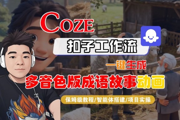 Coze扣子智能体工作流一键生成“多音色版成语故事“动画，全流程保姆级教学-瀚洪创业网