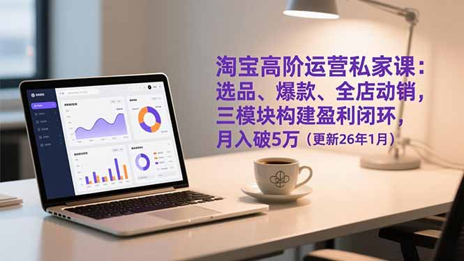 淘宝高阶运营私家课：选品、爆款、全店动销，三模块构建盈利闭环，月入破5万(更新26年1月-瀚洪创业网