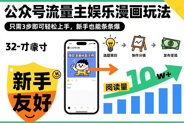 ‍‬⁢‍⁡‍‍⁡​⁣⁤‍‬⁡⁣⁢​⁣‍⁣‌‌⁢​⁡⁡‌​⁢⁣⁢​⁢‌​⁣‬​⁣‬‬⁣⁢​⁢⁣公众号流量主娱乐漫画玩法，只需3步即可轻松上手，新手也能条条爆-瀚洪创业网