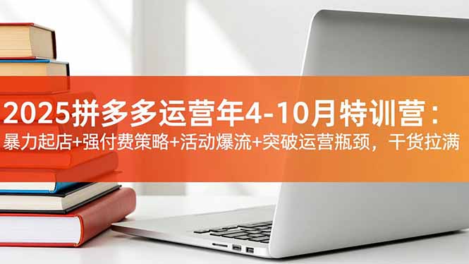 2025拼多多运营年4-10月特训营：暴力起店+强付费策略+活动爆流+突破运营瓶颈，干货拉满-瀚洪创业网