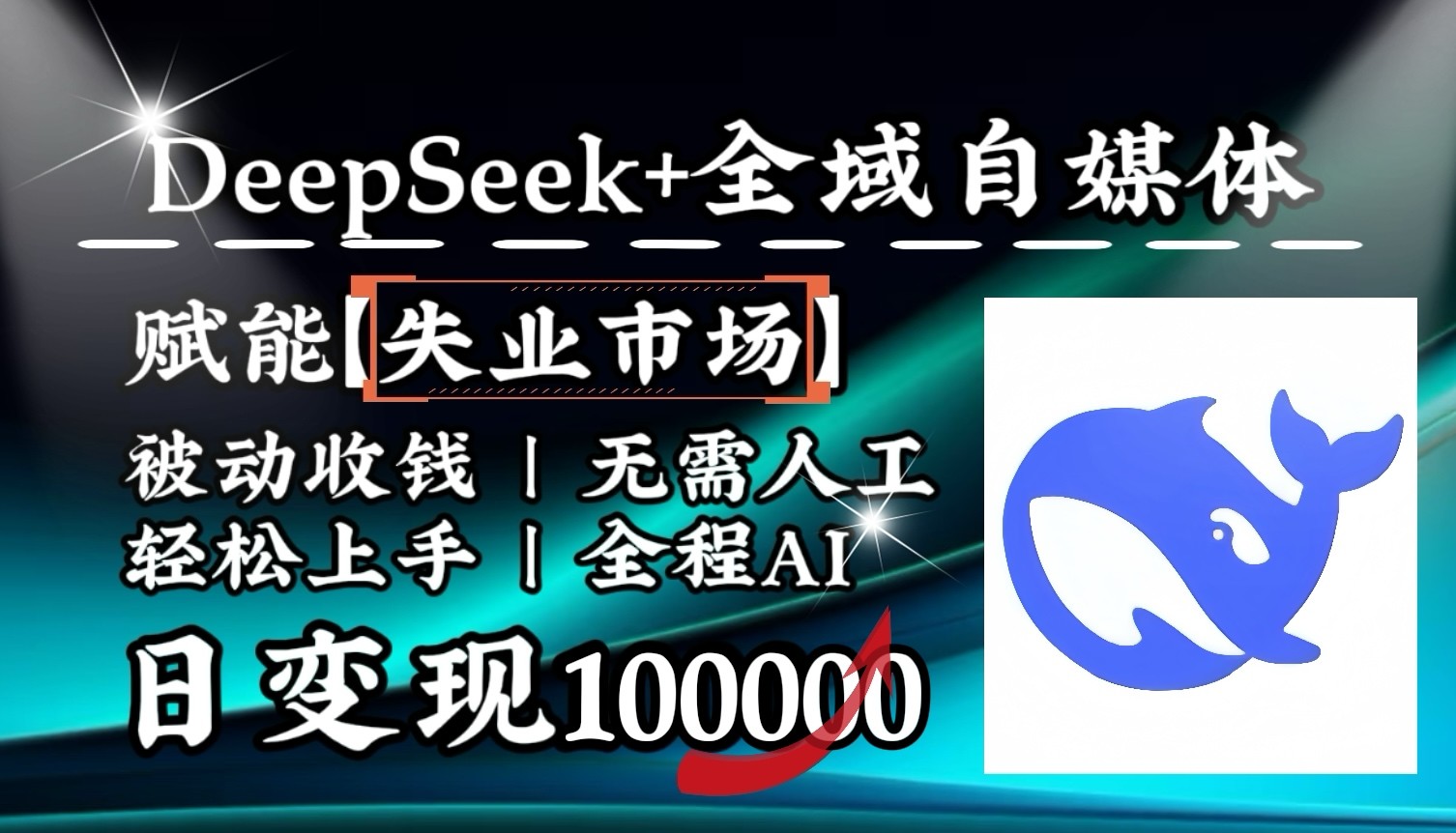 降维打击，DeepSeek+失业市场，全自动操作，结合人人刚需，单月利润轻松破100000＋-瀚洪创业网