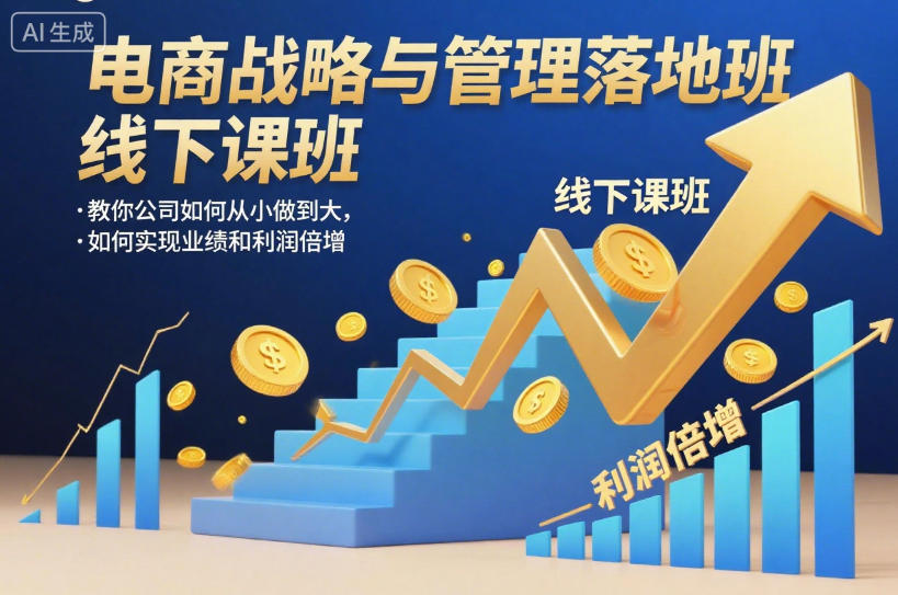 电商战略与管理落地班线下课，教你公司如何从小做到大，如何实现业绩和利润倍增【录音】-瀚洪创业网