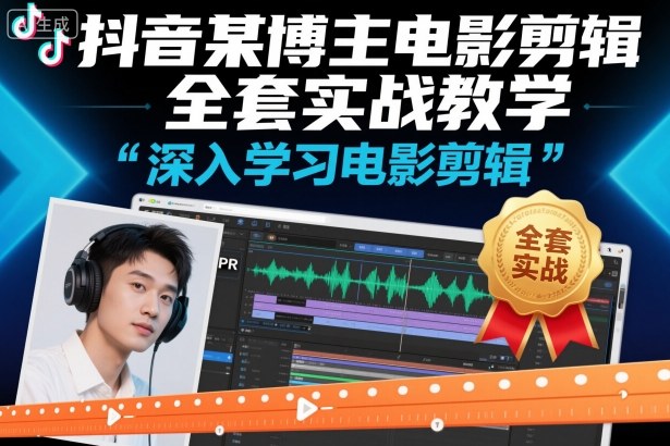 抖音某博主电影剪辑全套实战教学，深入学习电影剪辑-瀚洪创业网