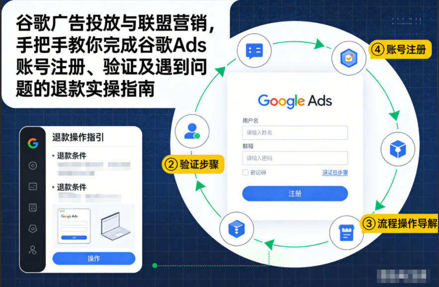 谷歌广告投放与联盟营销，手把手教你完成谷歌Ads账号注册、验证及遇到问题的退款实操指南-瀚洪创业网