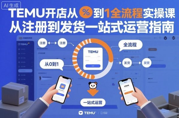 TEMU开店从0到1全流程实操课，从注册到发货一站式运营指南-瀚洪创业网