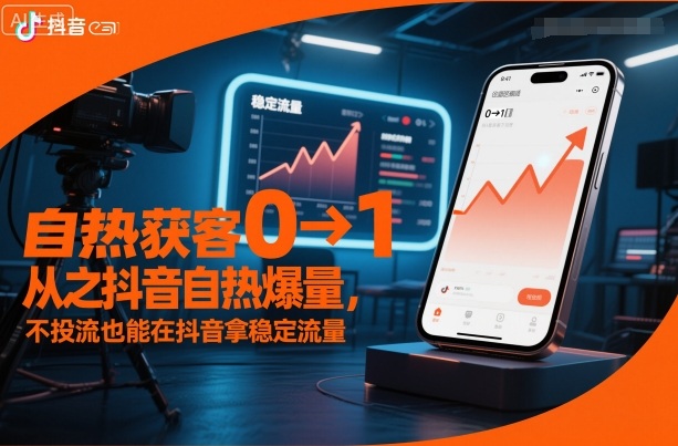 自热获客从0到1之抖音自热爆量，不投流也能在抖音拿稳定流量-瀚洪创业网