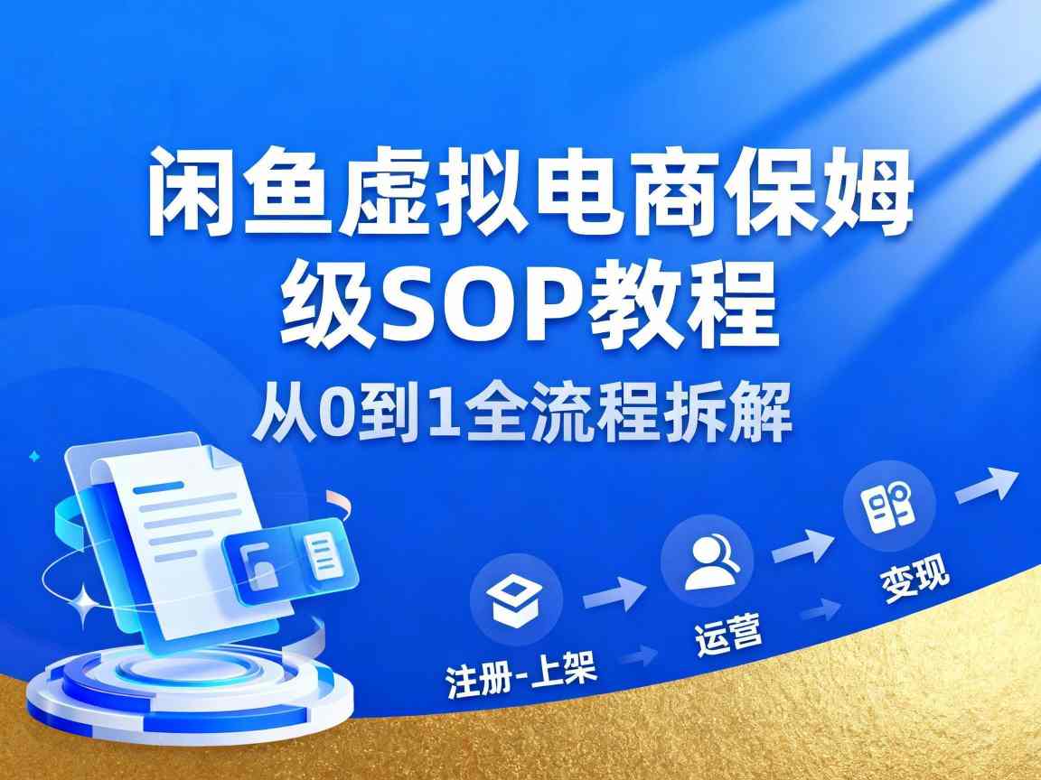 闲鱼虚拟电商，月入轻松过1W，保姆级SOP教程-瀚洪创业网