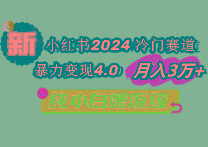 小红书2024冷门赛道 月入3万+ 暴力变现4.0 纯小白喂饭级-瀚洪创业网